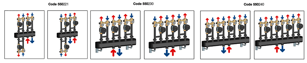 Колектор із сталі в теплоізоляції Caleffi 5502