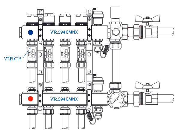 Латунний витратомір Valtec VT.FLC15