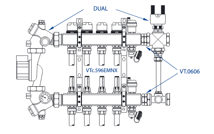 Подвійний ніпель для колекторів Valtec VT.0606