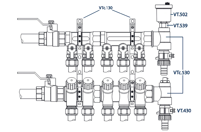 Кронштейни для кріплення колекторів Valtec VTc.130