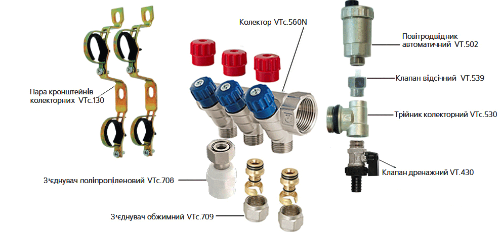 Колектор для води із зовнішнім різьбленням Valtec VTc.560.N