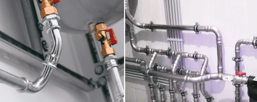 Прес-фітинг із нержавіючої сталі кутник під 45 градусів з одним розтрубом Isotubi монтаж