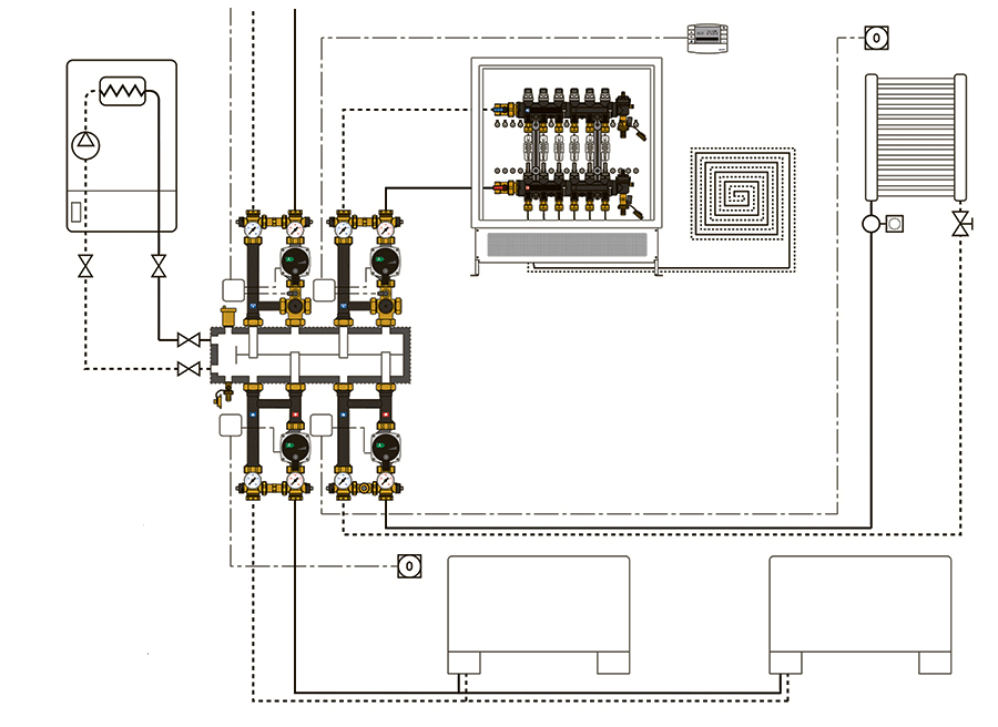 Насосна група прямого розподілу високотемпературного контуру Caleffi 165