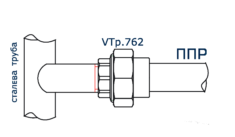 Поліпропіленова американка з МРВ Valtec VTp.762