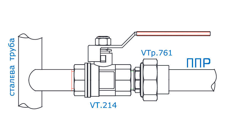 Поліпропіленова американка з МР3 Valtec VTp.761