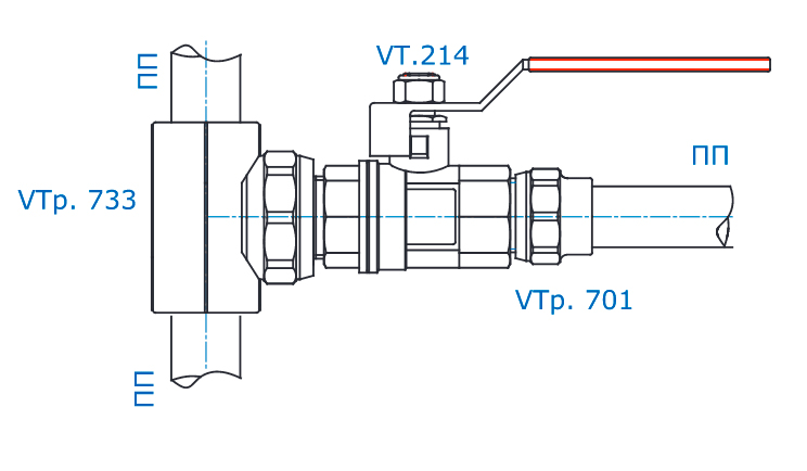 Трійник із зовнішньою різьбою Valtec Vtp.733