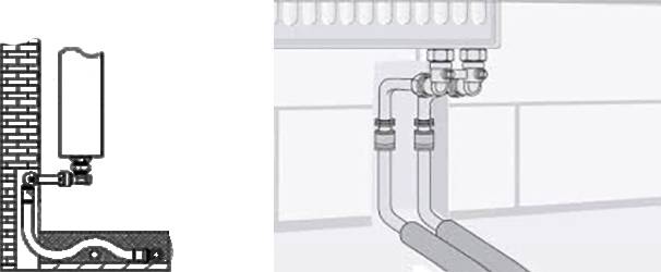Кутовий вузол нижнього підключення радіатора Valtec VT.345.KNA