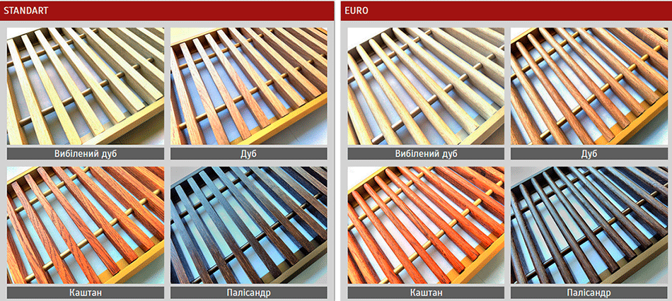 Решітки дерев'яні для конвектора Polvax