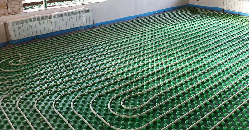 Мати водяної теплої підлоги з фіксаторами Ecotherm