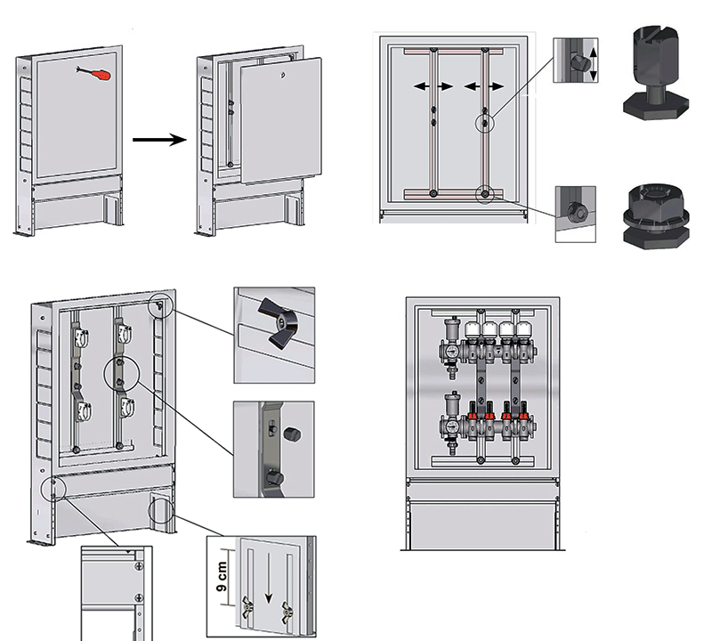 Як встановити вбудовану колекторну шафу теплої підлоги FAR FK 7155 80