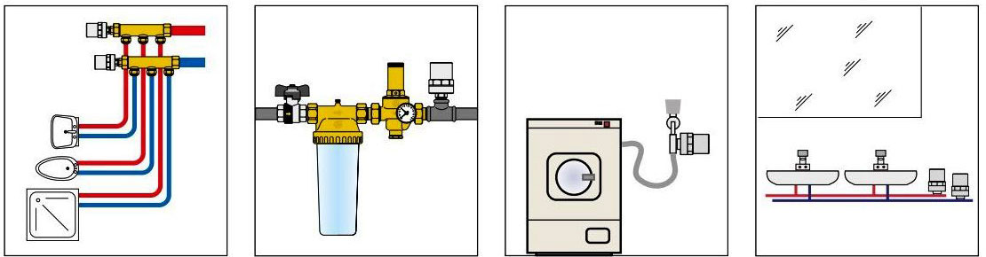 Амортизатор (гаситель) гидроударов Caleffi 525 (525040) монтаж