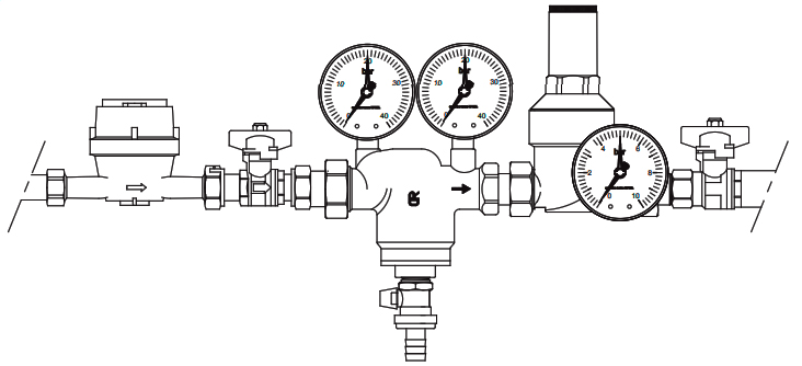 Самопромивний фільтр ЗР-ВР із двома манометрами FAR FA 3937