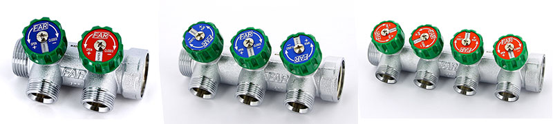 Колектори (розподільні гребінки) для води FAR FK 382 під євроконус