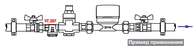 Прямий фільтр грубої очистки води Valtec VT.387