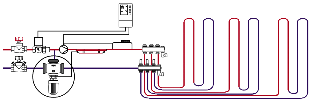 Принцип роботи клапана розділення Herz Calis TS RD 7766 в опалювальних системах.