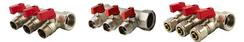 Запірний колектор з кульовими кранами