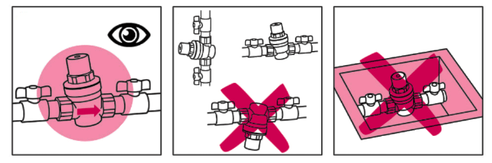 як встановити редуктор тиску води Caleffi 533041