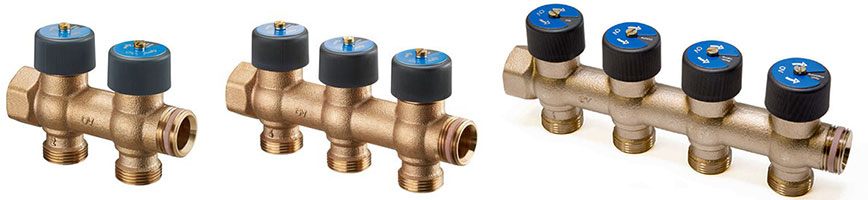 Коллекторы для разводки воды Oventrop Multidis R3/4х3/4 -на 2, 3 и 4 выхода