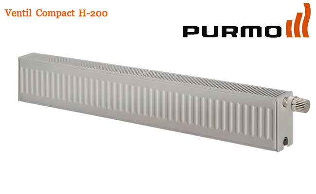 Purmo Ventil Compact H-200 низкий стальной радиатор с нижним ...