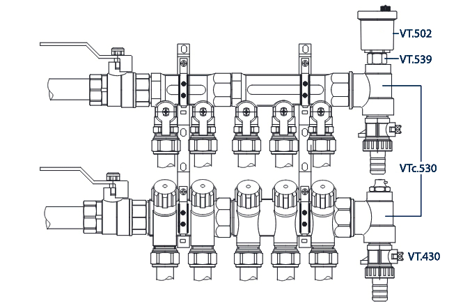 Трійник для колектора води Valtec VTc.530