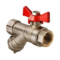 Кран кульовий з вбудованим фільтром Valtec VT.293 з ручкою "метелик"