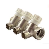 Коллектор для воды с вентилями и наружной резьбой Fado KVR, Размер: 1-1/2, Кол-во выходов: 3 выхода