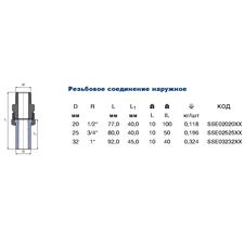 Штуцер американка із зовнішнім різьбленням Ekoplastik SSE