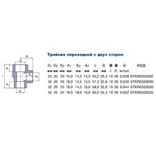 Трійник із двома переходами Ekoplastik STKR