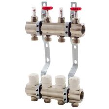 Колектор теплої підлоги із витратомірами Fado KRV, Кількість виходів: 2 виходи