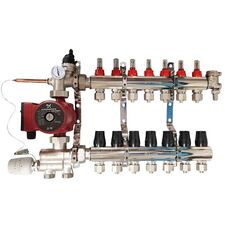 Колектор для теплої підлоги в зборі з насосом DJOUL, Кількість виходів: 2 виходи