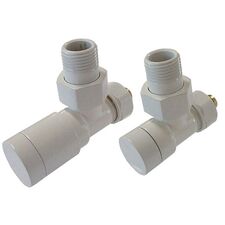 Кутовий комплект ручних кранів для радіатора колір білий Schlosser Elegant