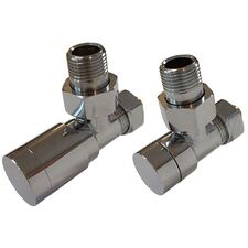 Кутовий комплект ручних кранів для радіатора колір хром Schlosser Elegant