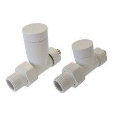 Прямий комплект ручних кранів для радіатора колір білий Schlosser Elegant