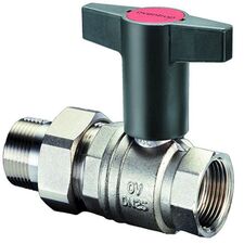 Кульовий кран з американкою та пластмасовою ручкою Oventrop Optibal 10757