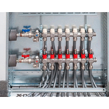 Колектор теплої підлоги в зборі з витратомірами Kermi x-net FT Komfort-2