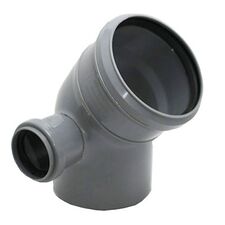 Колено (уголок) канализационное 45 градусов с отводом 50 мм влево