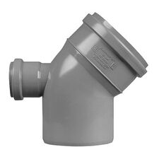 Колено (уголок) канализационное 45 градусов с отводом 50 мм назад