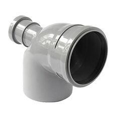 Колено (уголок) канализационное 90 градусов с отводом 50 мм назад