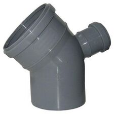 Колено (уголок) канализационное 45 градусов с отводом 50 мм вверх