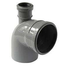 Колено (уголок) канализационное 90 градусов с отводом 50 мм вверх