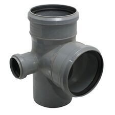 Канализационная двухплоскостная крестовина с отводом 50 мм влево