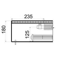 Внутрипольный конвектор с вентилятором Polvax KV 160.180 разиеры