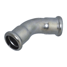 Соединительный двухраструбный уголок под 45 из нержавеющей стали Raccorderie Metalliche