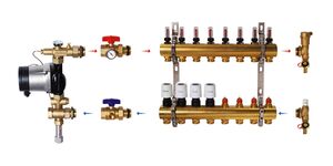 Коллекторы в сборе Danfoss для теплого пола с насосом