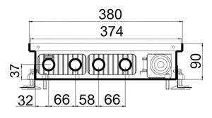 Внутрішньопідлоговий конвектор з вентилятором Polvax KVM 380.90