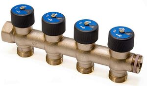 Коллектор для воды (гребенка Овентроп) Oventrop Multidis R 3/4х3/4 на 4 выхода