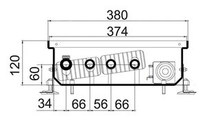 Внутрішньопідлоговий конвектор з вентилятором Polvax KVM 380.120