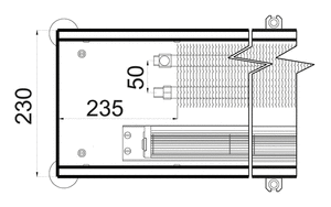 Внутрішньопідлоговий конвектор з вентилятором Polvax KV 230.67