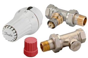 Прямой радиаторный комплект кран с термоголовкой Danfoss 013G5174