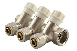 Колектор для води з регулюючими вентилями та фітінгами Fado KVO